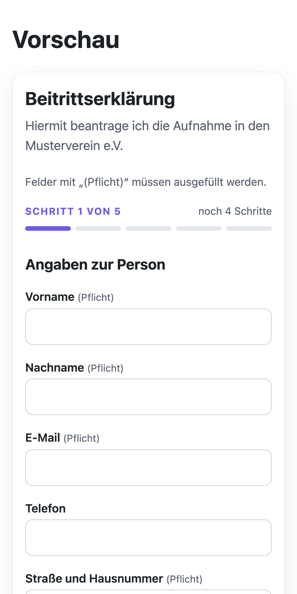 Mitgliedsantrag auf dem Handy